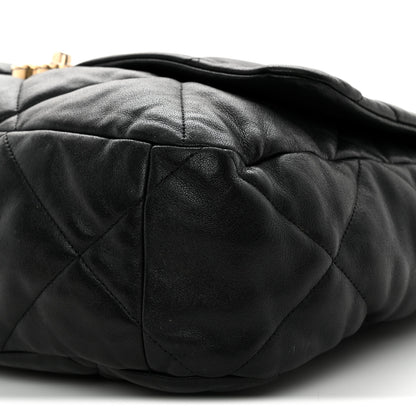 Chanel Goatskin Quilted Maxi Chanel 19 Flap Black 10 of 10