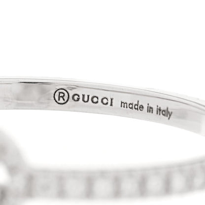 Gucci 18K White Gold Diamond Interlocking G Ring 53 6.25 4 of 5