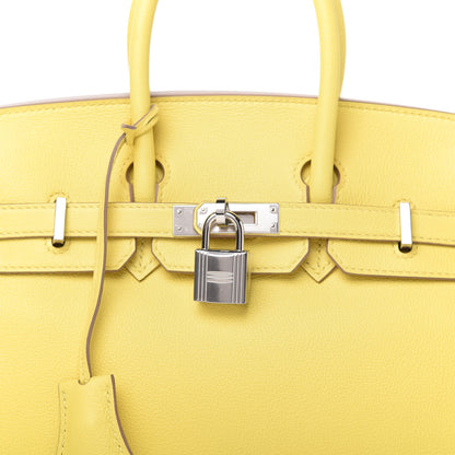 Hermes Taurillon Novillo Verso Birkin 25 Lime Bleuet 10 of 10