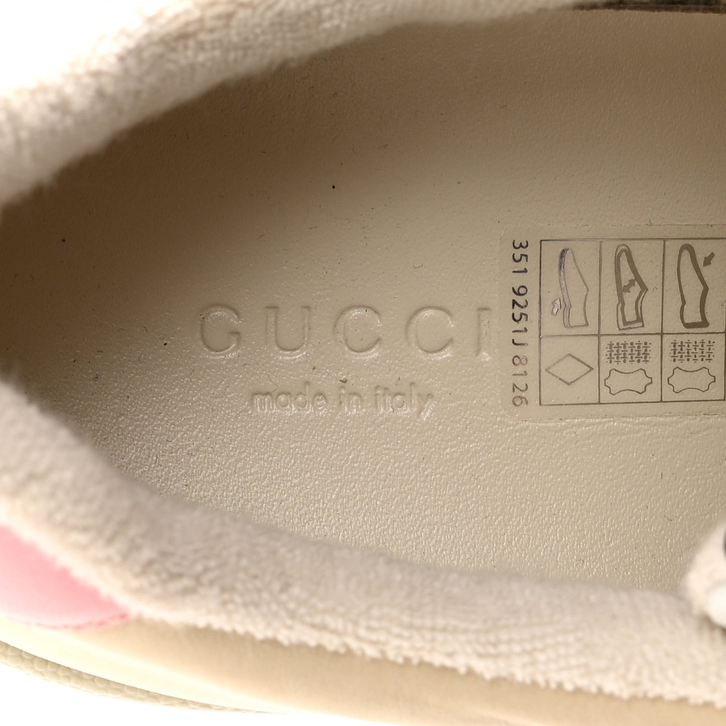 Calfskin GG Supreme Crystals Web Screener Sneakers 39 Beige Ebony Wild Rose 38 Beige Ebony Wild Rose
