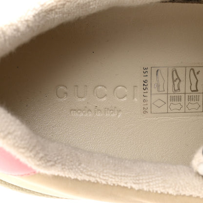 Gucci Calfskin GG Supreme Crystals Web Screener Sneakers 39 Beige Ebony Wild Rose 38 Beige Ebony Wild Rose 8 of 9