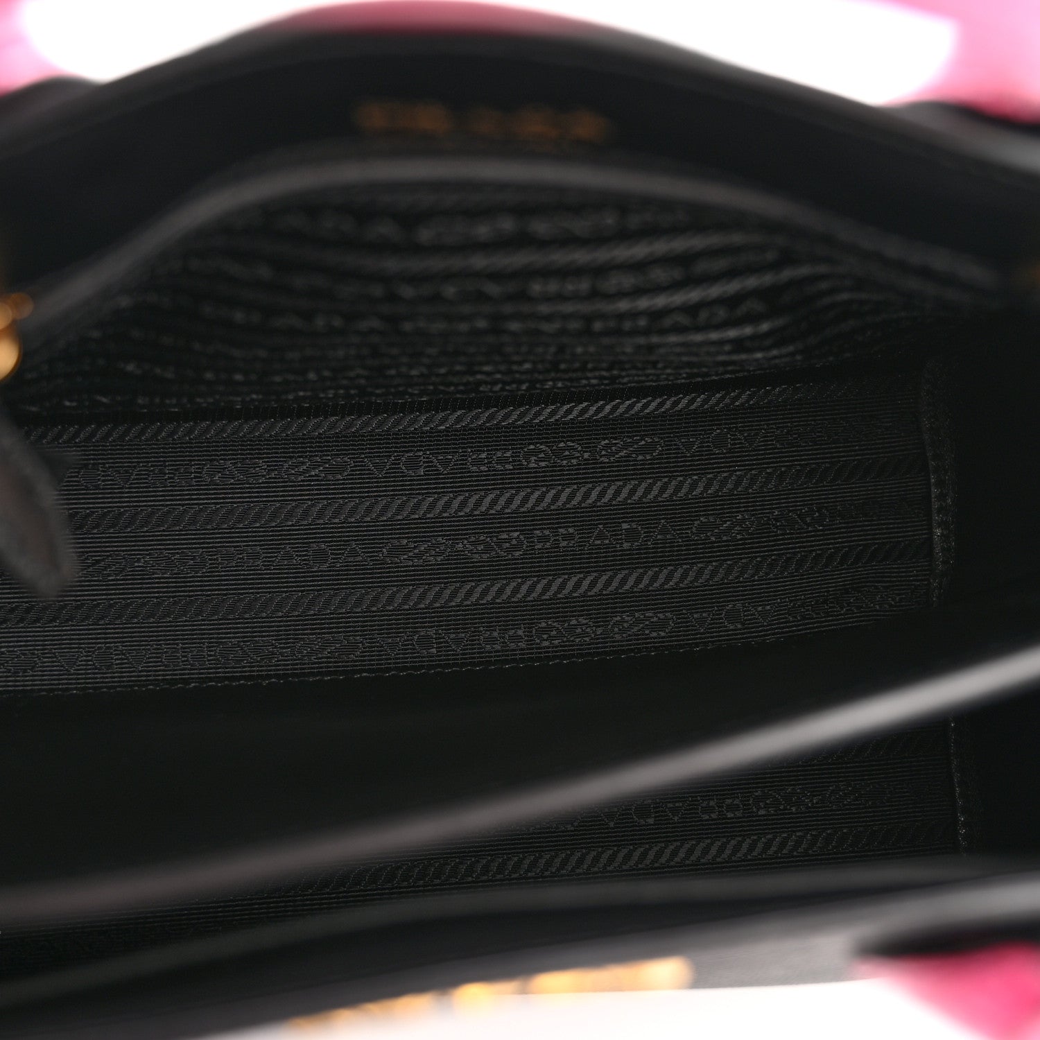 Prada Saffiano Cuir Crocodile Mini Double Bag Black Magenta 5 of 13