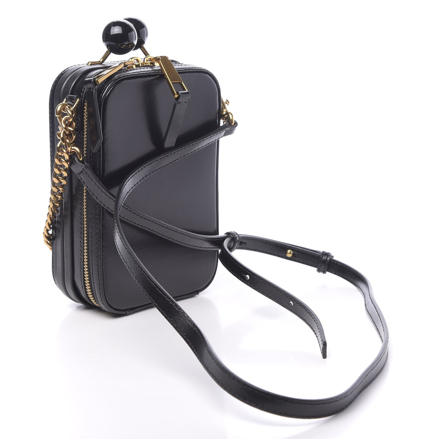 Smooth Calfskin The Vanity Crossbody Bag Black