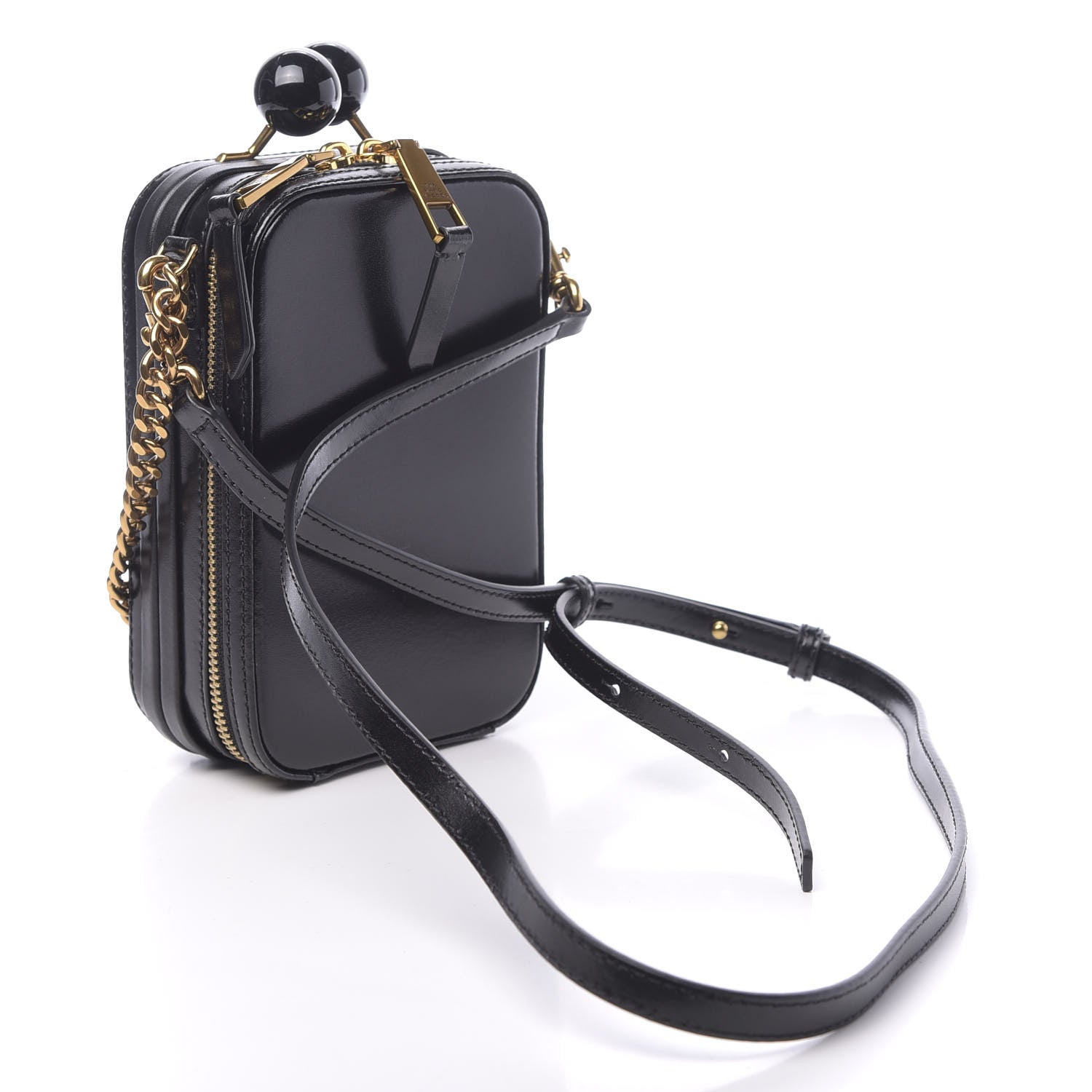 Marc Jacobs Smooth Calfskin The Vanity Crossbody Bag Black 3 of 11
