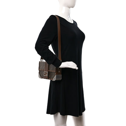 Fendi Shiny Glazed Fabric Vachetta FF 1974 Medium Baguette Trunk Mogano Panna Cuoio 2 of 9