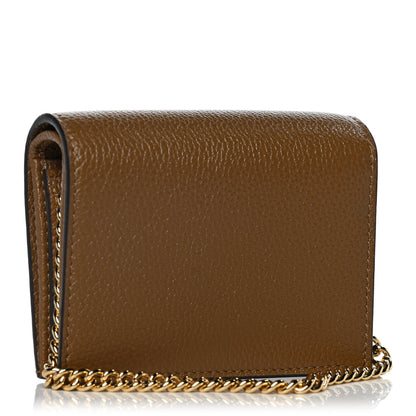 Gucci Grainy Calfskin Zumi Chain Card Case Wallet Friky Taupe 3 of 12