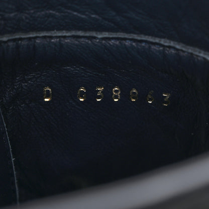 Chanel Denim Patent Lambskin Quilted CC Lace Up Combat Boots 38 Blue Black 7 of 9