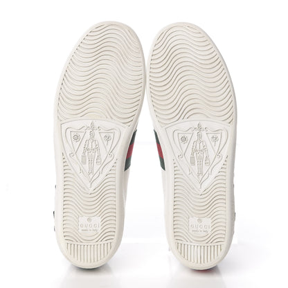 Gucci Calfskin Web Floral Embroidered Ace Sneakers 38 White 5 of 9