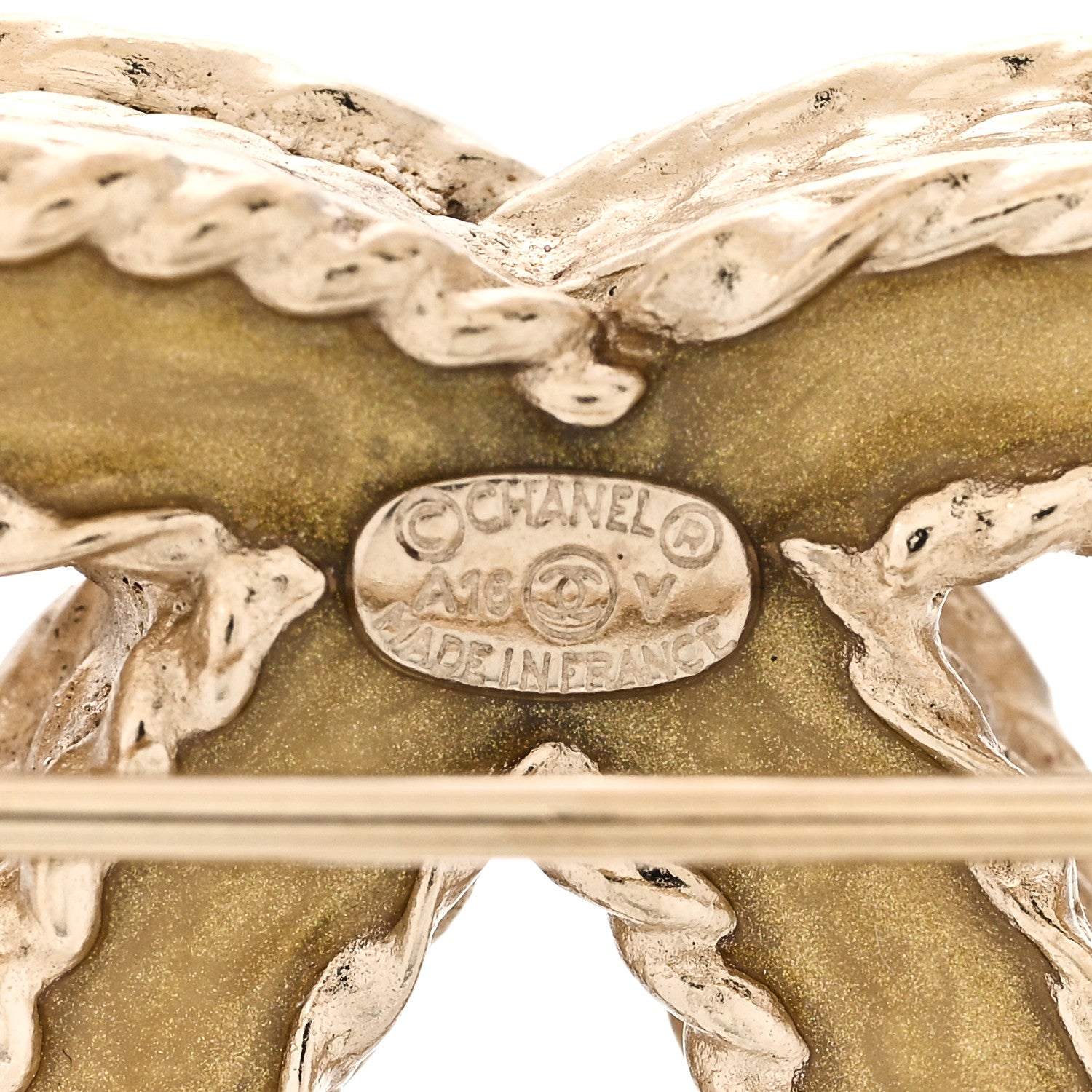 Chanel Crystal CC Brooch Pin Light Gold 3 of 4