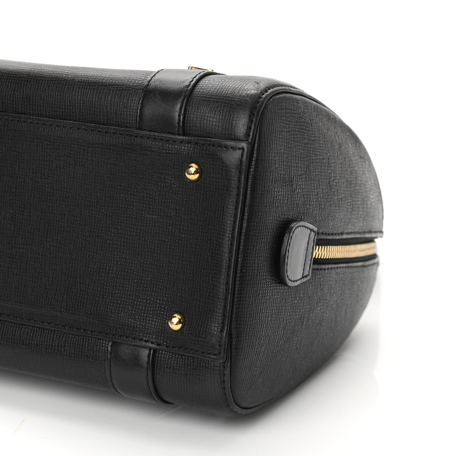 MCM Grained Calfskin Studded Boston Bag Black 10 of 12