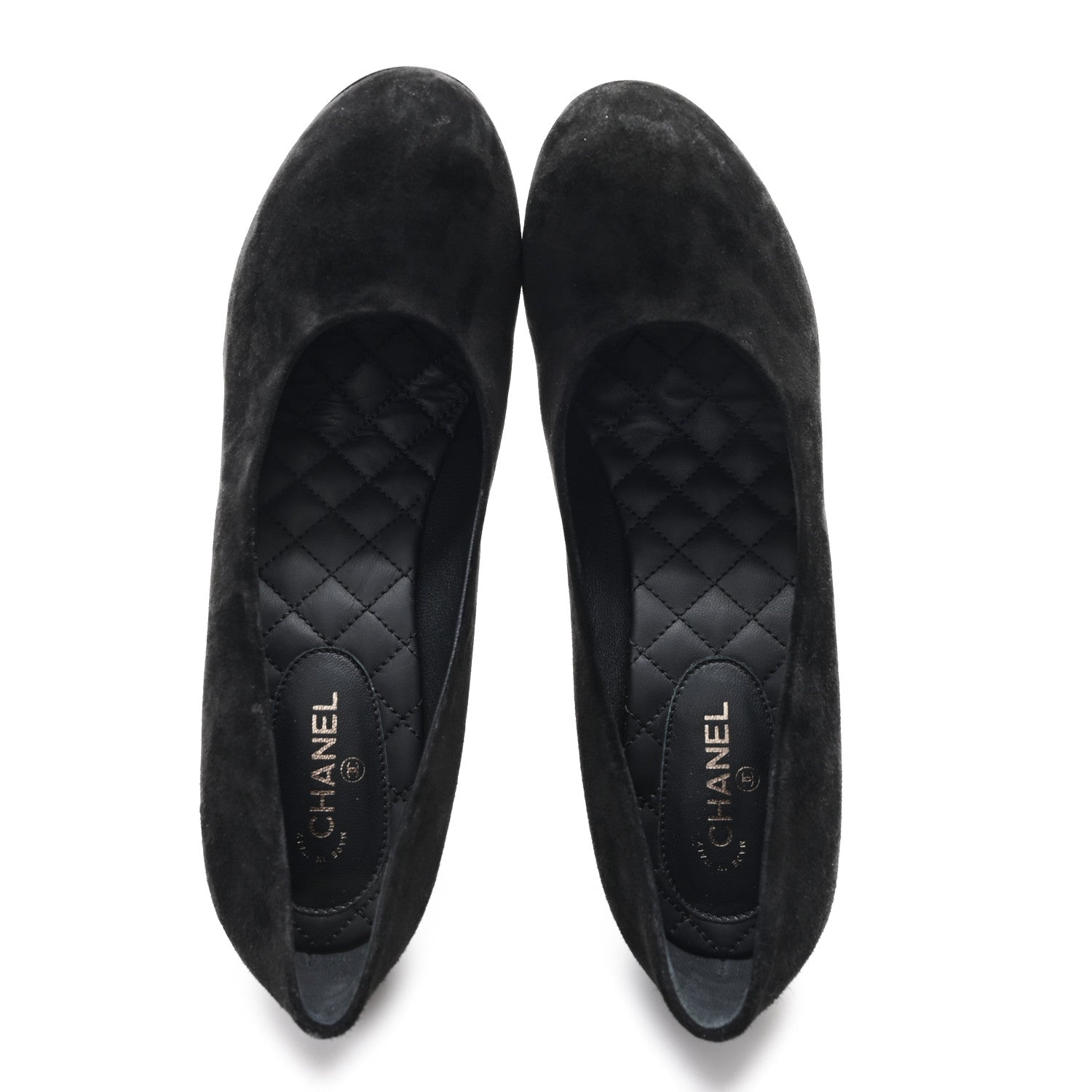 Chanel Suede Calfskin CC Pumps 40.5 Black 5 of 8