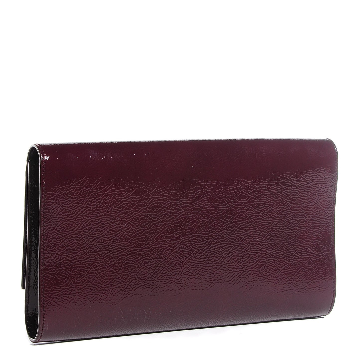 Textured Patent Monogram Large Belle De Jour Clutch Burgundy
