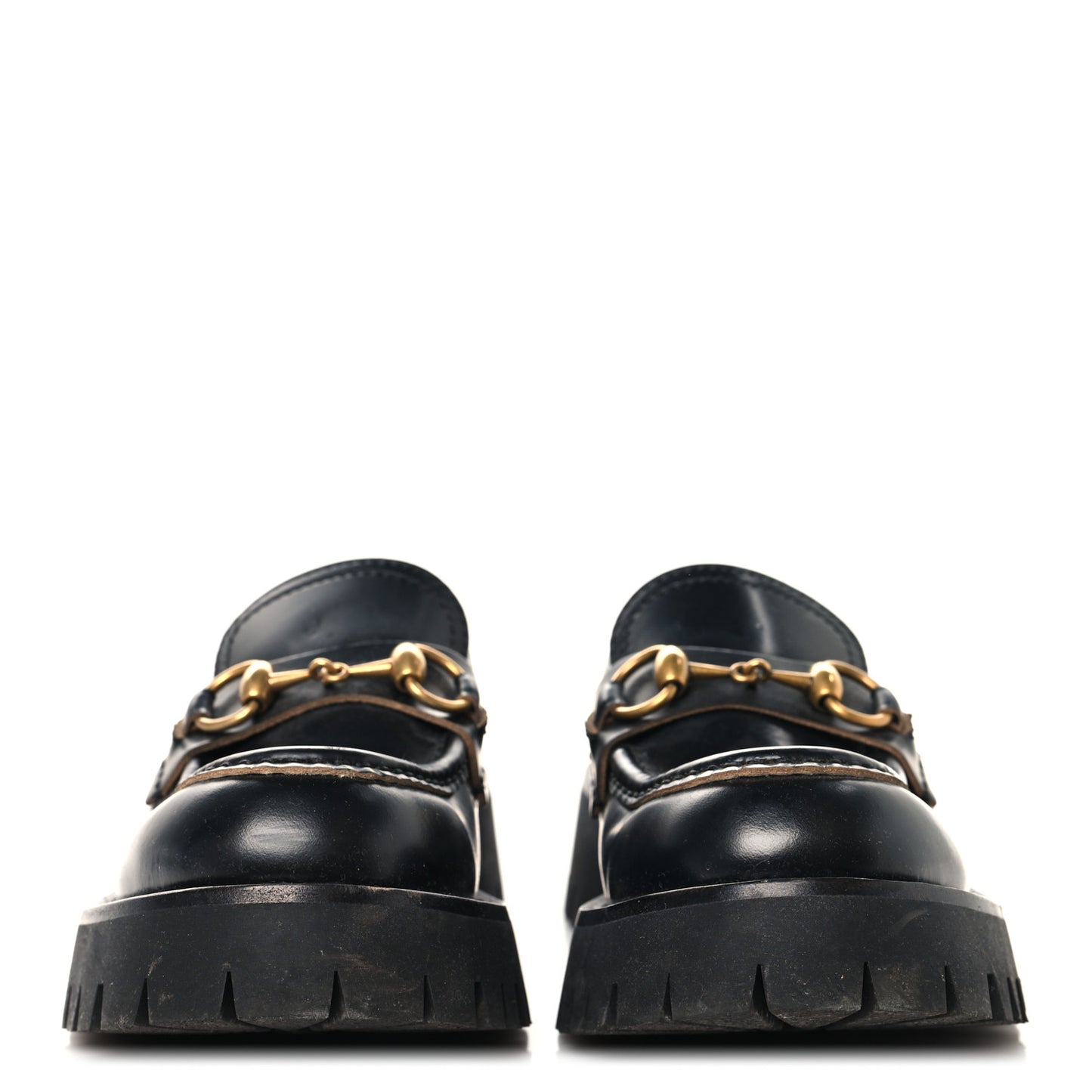 Cordovan Lux Womens Harald Horsebit 25mm Platform Loafers 35 Black