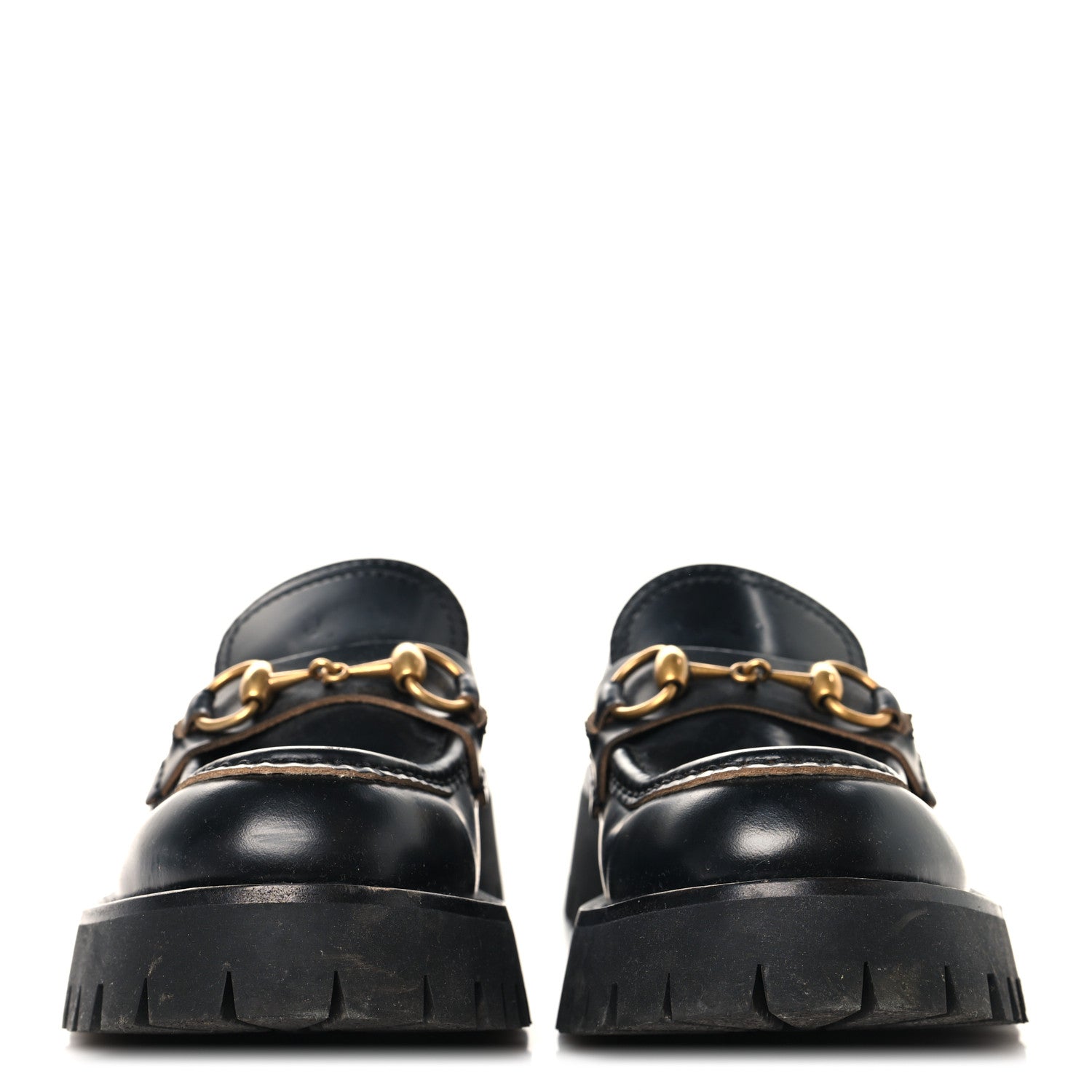 Gucci Cordovan Lux Womens Harald Horsebit 25mm Platform Loafers 35 Black 3 of 9