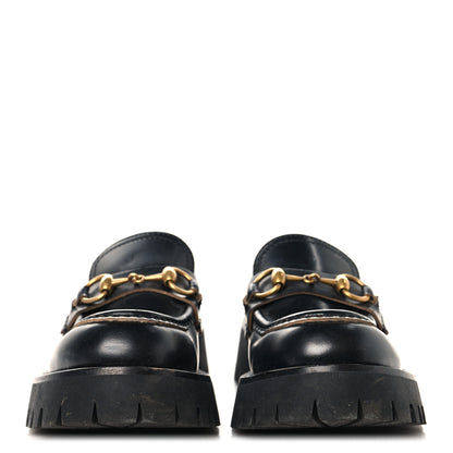 Gucci Cordovan Lux Womens Harald Horsebit 25mm Platform Loafers 35 Black 3 of 9
