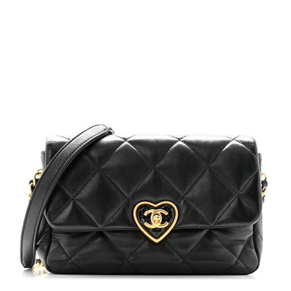Chanel Lambskin Plexiglass Quilted Coco Love Flap Black 1 of 11