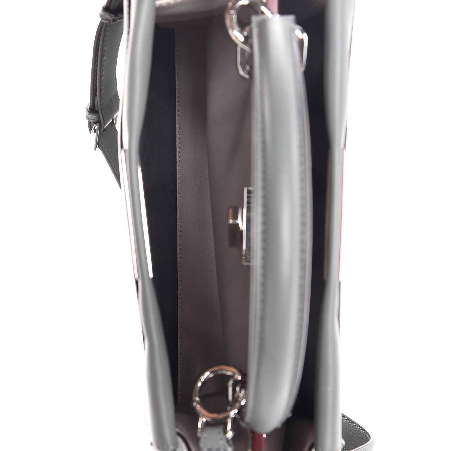 Fendi Vitello Seta Shiny Nappa Medium Peekaboo Iconic Satchel Alga Rosa Doll 6 of 9