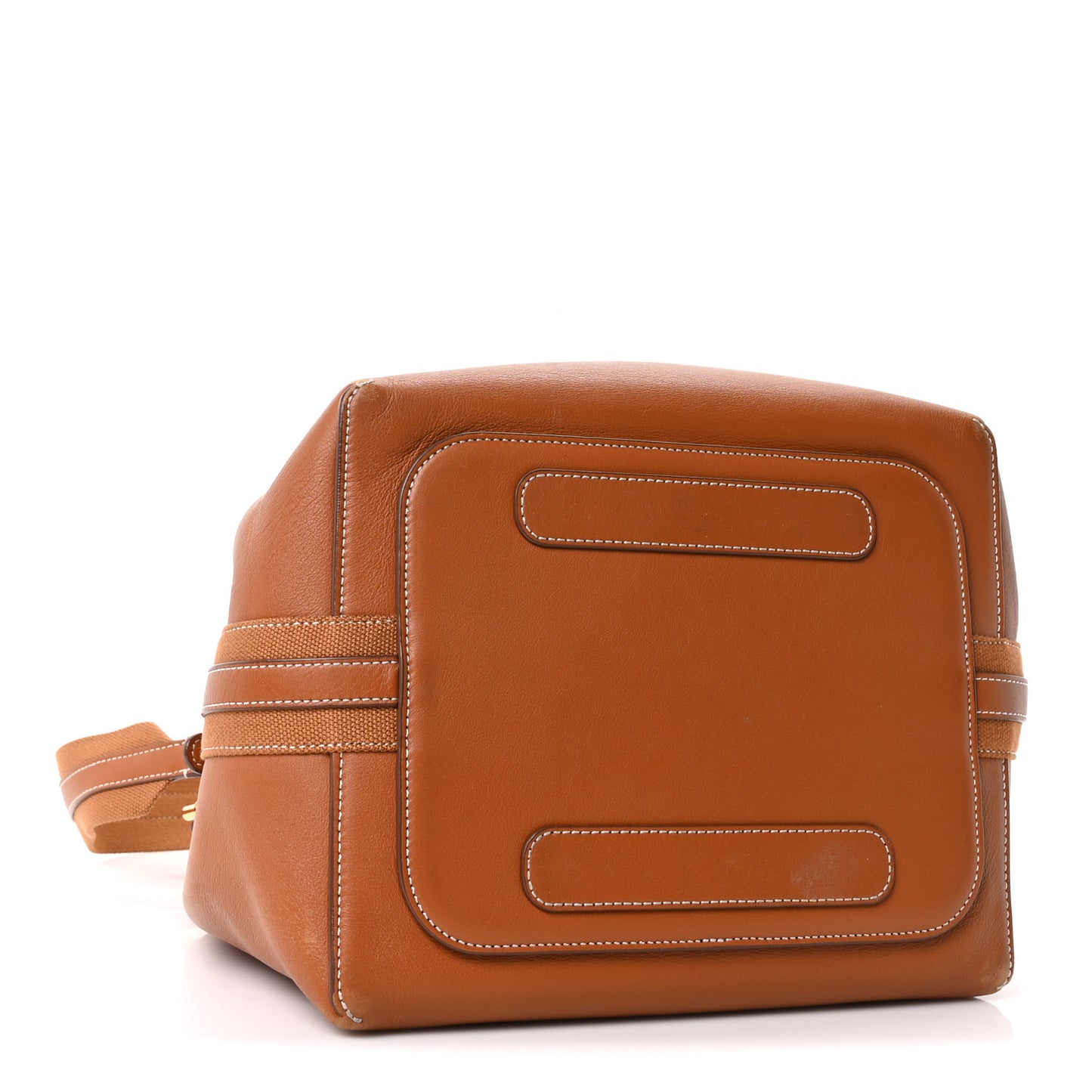 Grained Calfskin Large Bale Bag Cognac