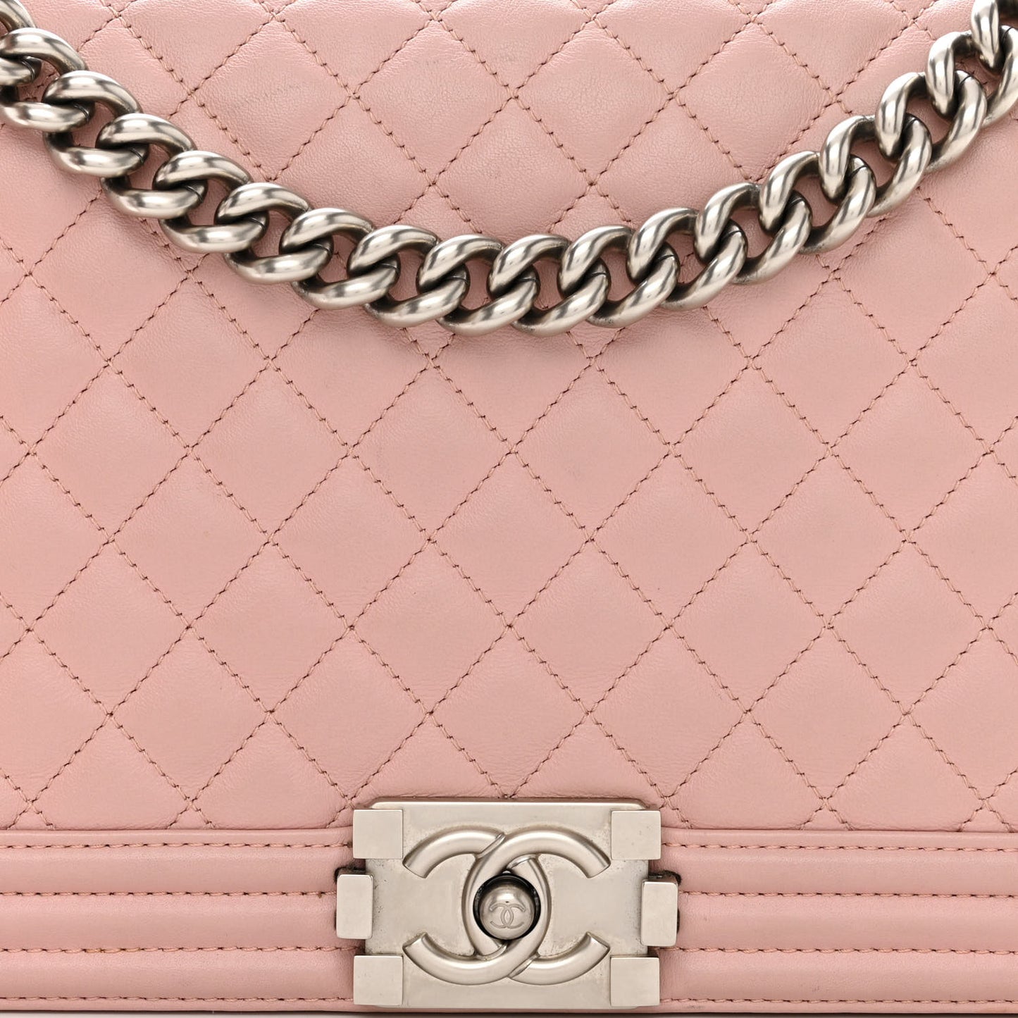 Lambskin Quilted New Medium Boy Flap Light Pink