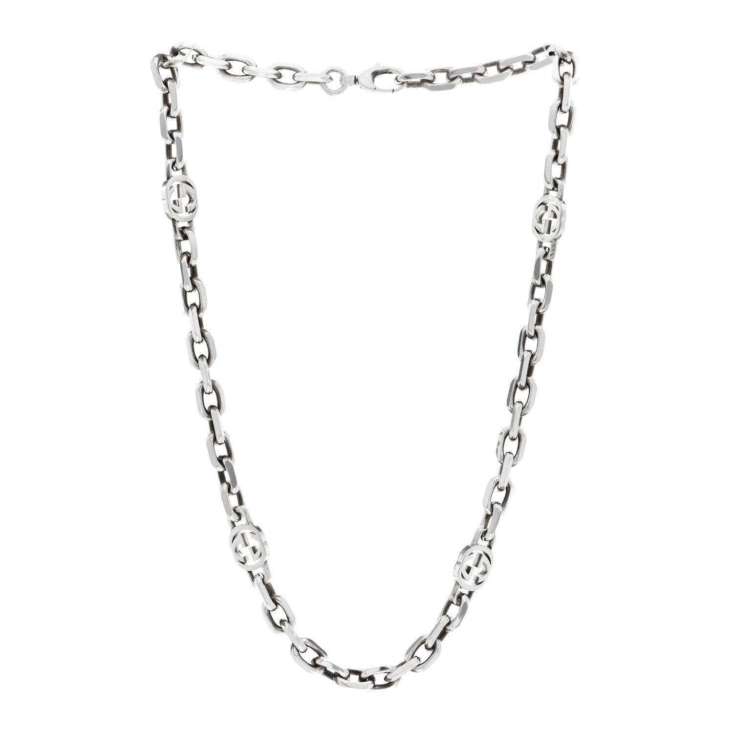Gucci Sterling Silver Interlocking GG Chain Necklace 3 of 4