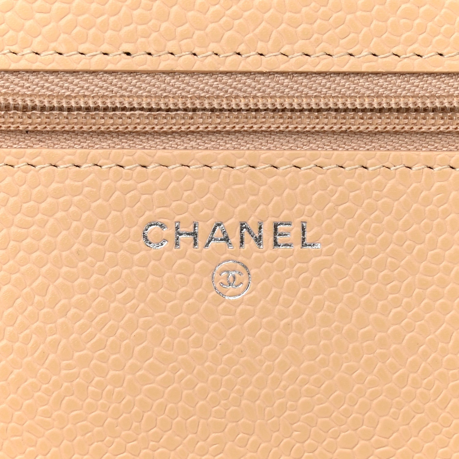 Chanel Caviar Quilted Wallet On Chain WOC Beige 6 of 10
