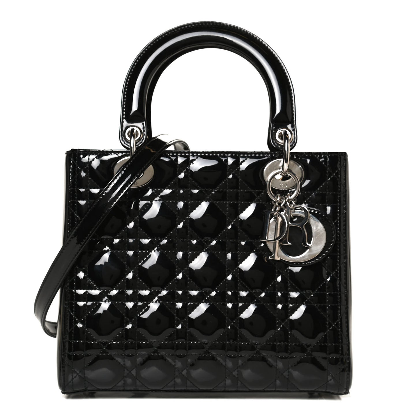 Patent Cannage Medium Lady Dior Black