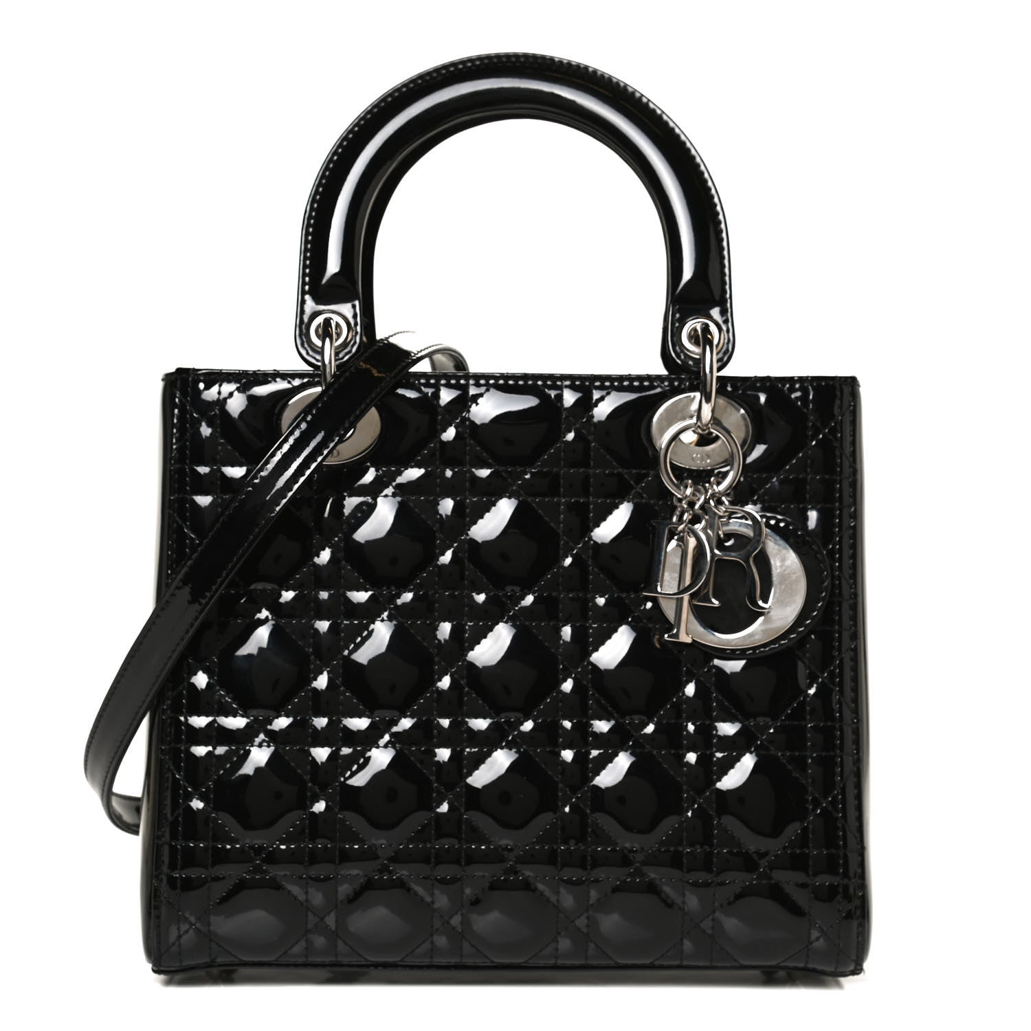 Christian Dior Patent Cannage Medium Lady Dior Black 1 of 10