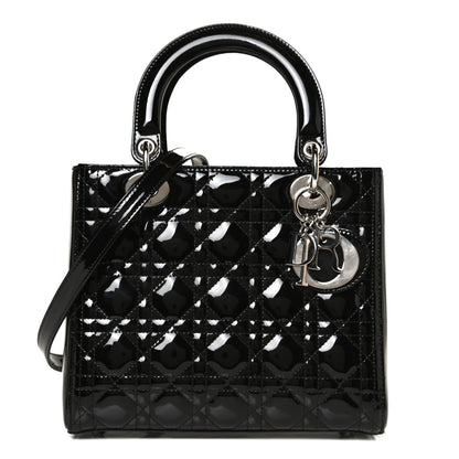 Christian Dior Patent Cannage Medium Lady Dior Black 1 of 10