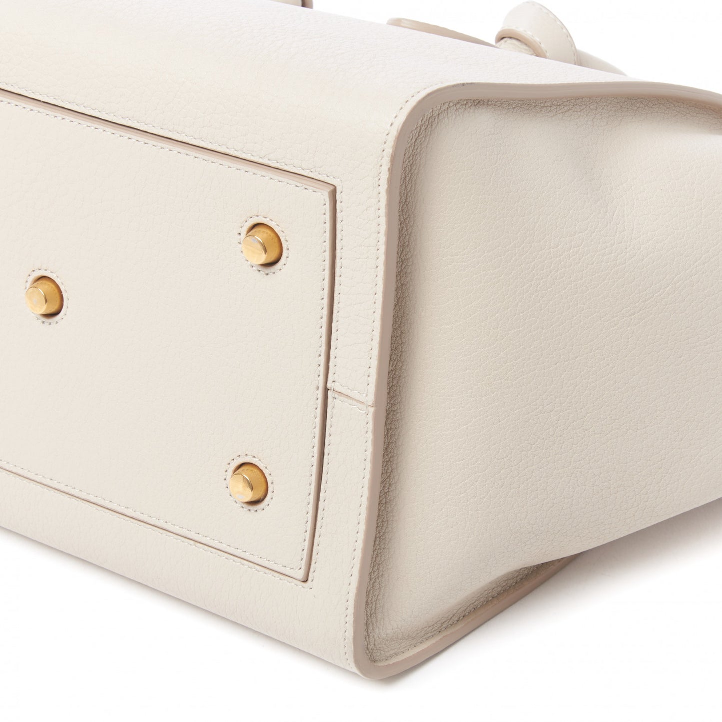 Crisped Calfskin Tie Knot Small Tote Chalk