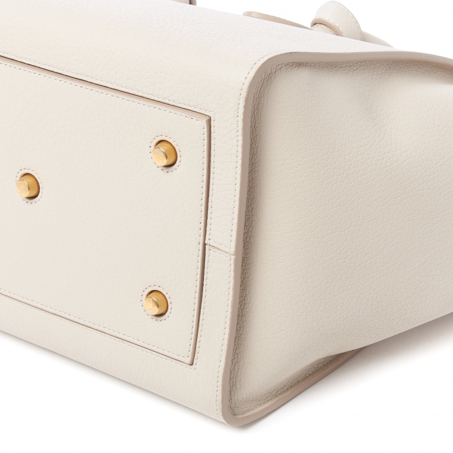 Celine Crisped Calfskin Tie Knot Small Tote Chalk 5 of 8