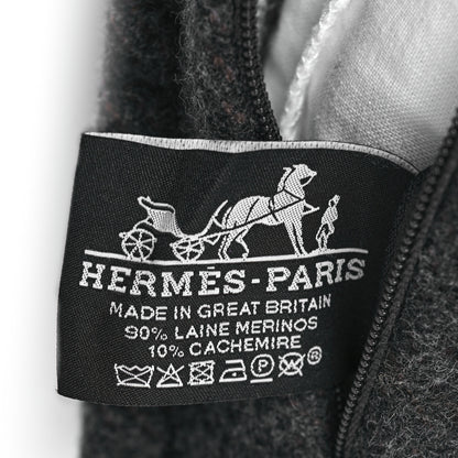 Hermes Wool Cashmere Avalon Pillow PM Ecru Gris Fonce 3 of 3