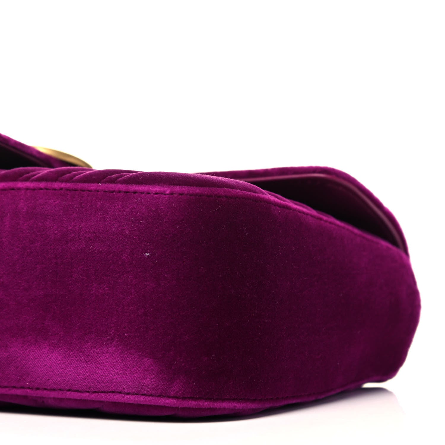 Gucci Velvet Matelasse Small GG Marmont Shoulder Bag Fuchsia Violet Cyclamen 7 of 9