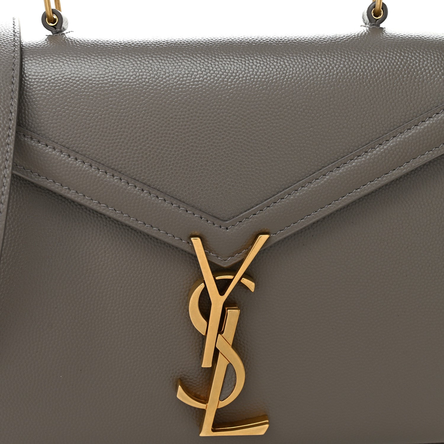 Saint Laurent Grain de Poudre Mini Classic Monogram Cassandra Top Handle Pebble 7 of 9