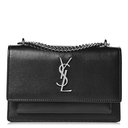 Saint Laurent Calfskin Monogram Sunset Chain Wallet Black 1 of 7