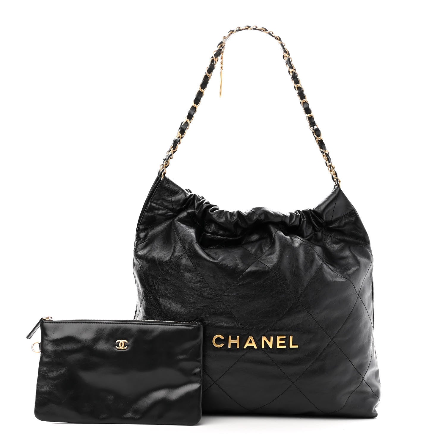 Chanel Shiny Calfskin Quilted Chanel 22 Black 1 of 10