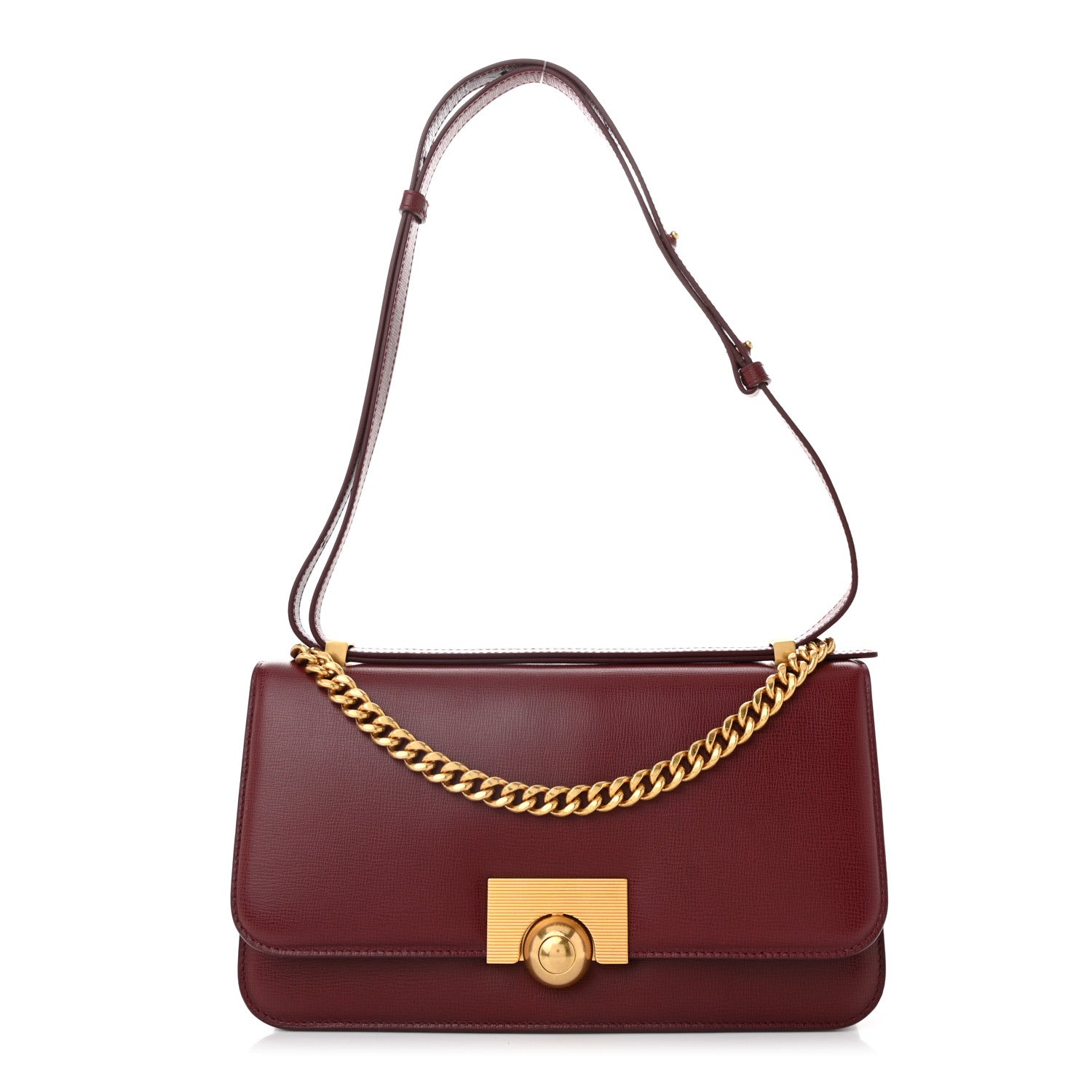 Bottega Veneta Calfskin Stamped Classic BV Bag Dark Red 1 of 10