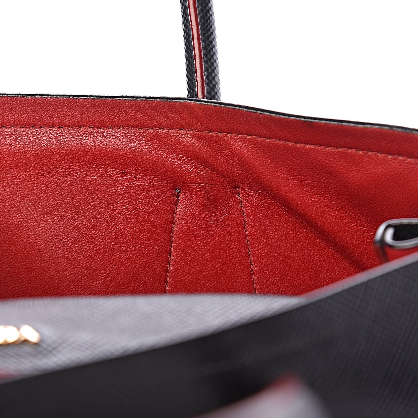 Saffiano Cuir Medium Double Bag Black Fuoco