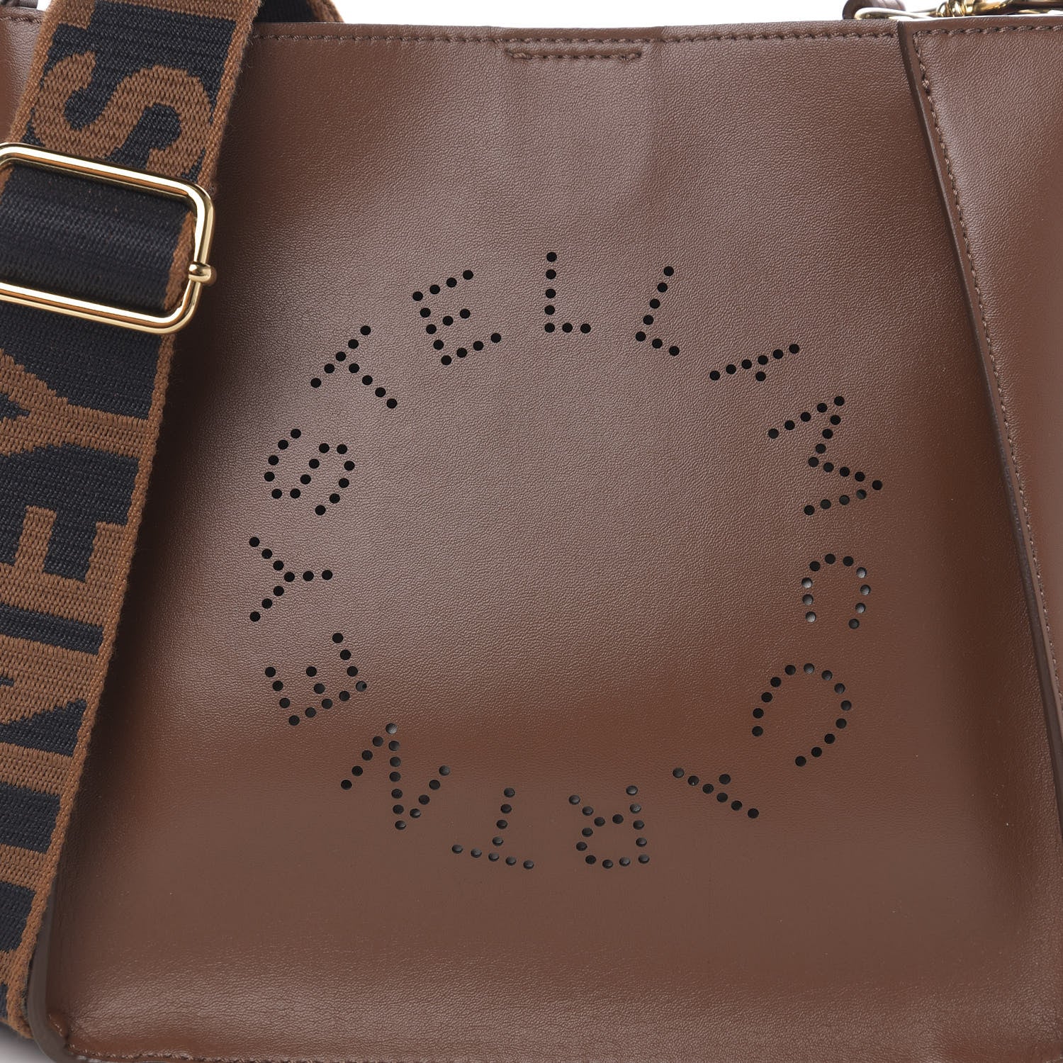 Stella McCartney Eco Alter Nappa Perforated Logo Tiny Crossbody Cinnamon 9 of 9