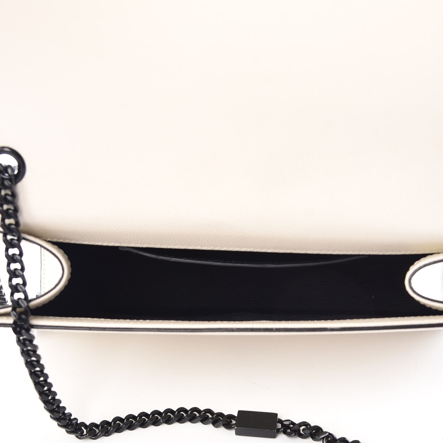 Saint Laurent Grain De Poudre Medium Classic Monogram Kate Satchel Porcellana Black 5 of 12