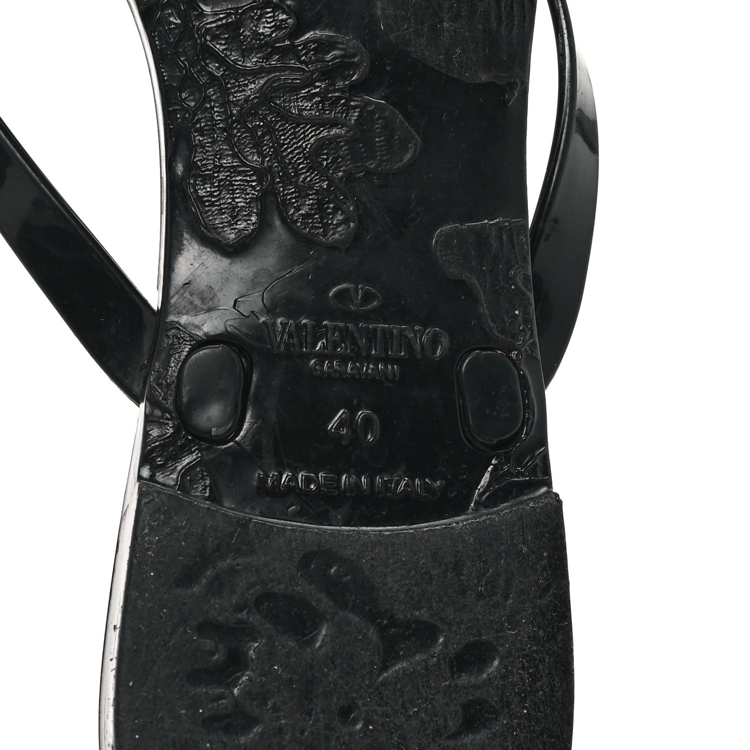 Valentino Garavani PVC Jelly Rockstud Bow Thong Sandals 40 Black 7 of 8