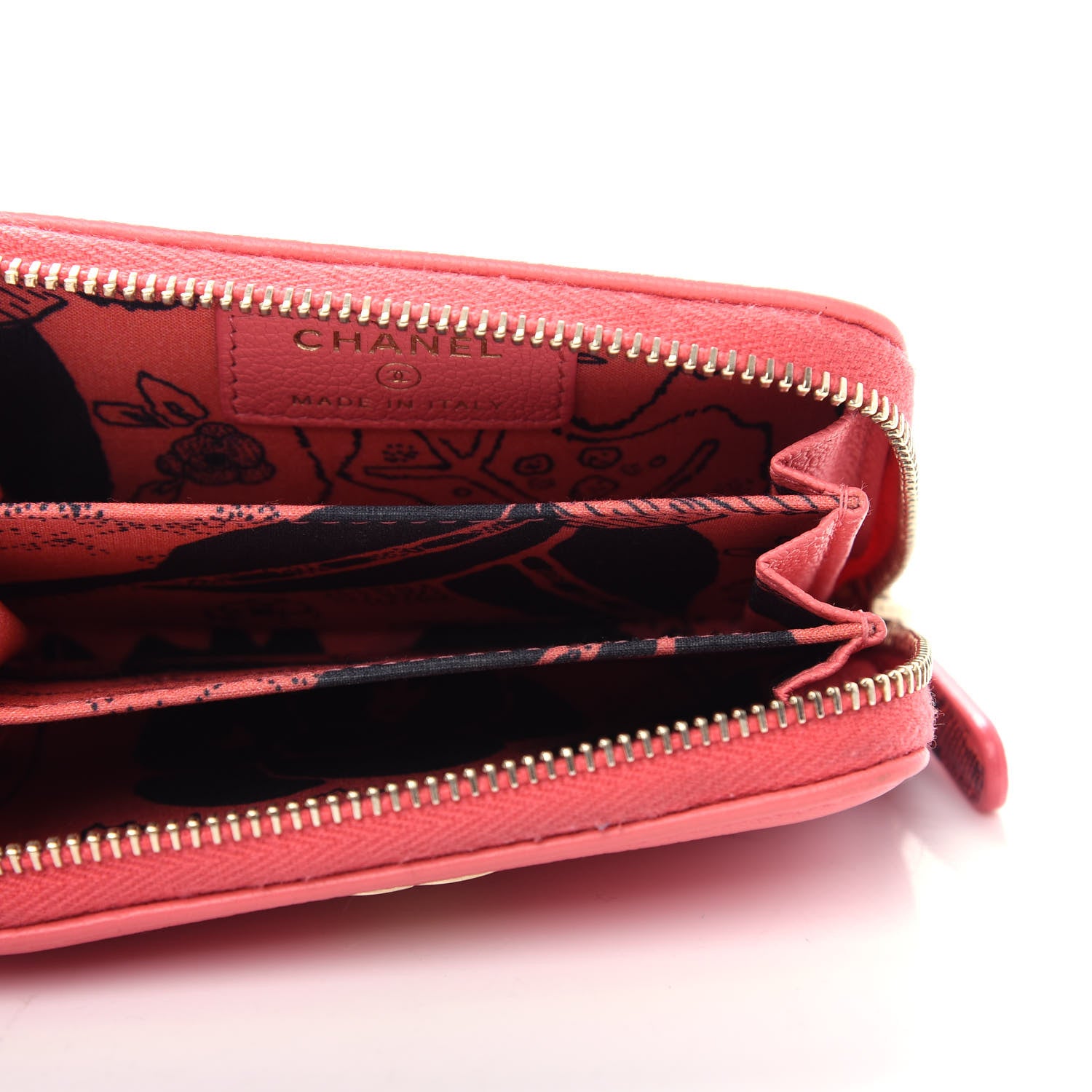 Chanel Goatskin Camellia Zip Coin Purse Pink 5 of 9