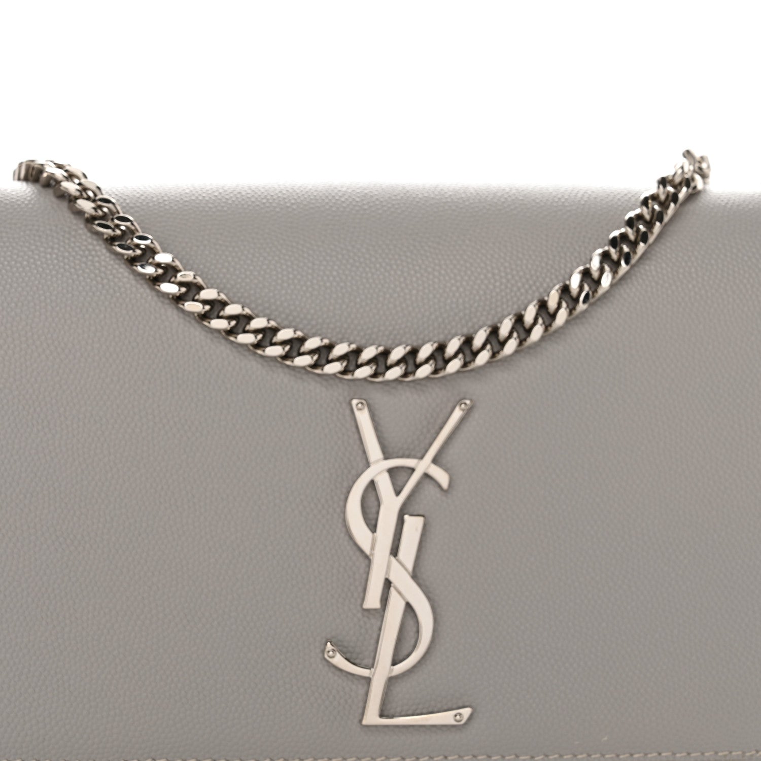 Saint Laurent Grain De Poudre Medium Monogram Kate Satchel Souris 9 of 11
