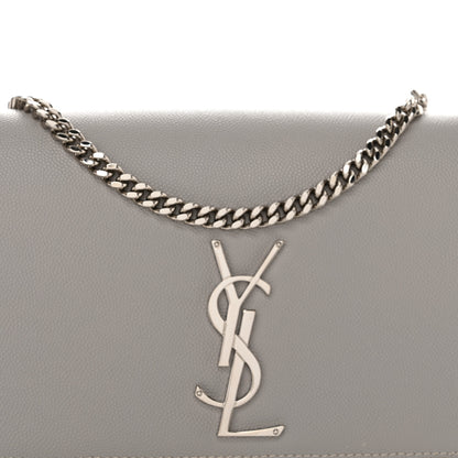 Saint Laurent Grain De Poudre Medium Monogram Kate Satchel Souris 9 of 11