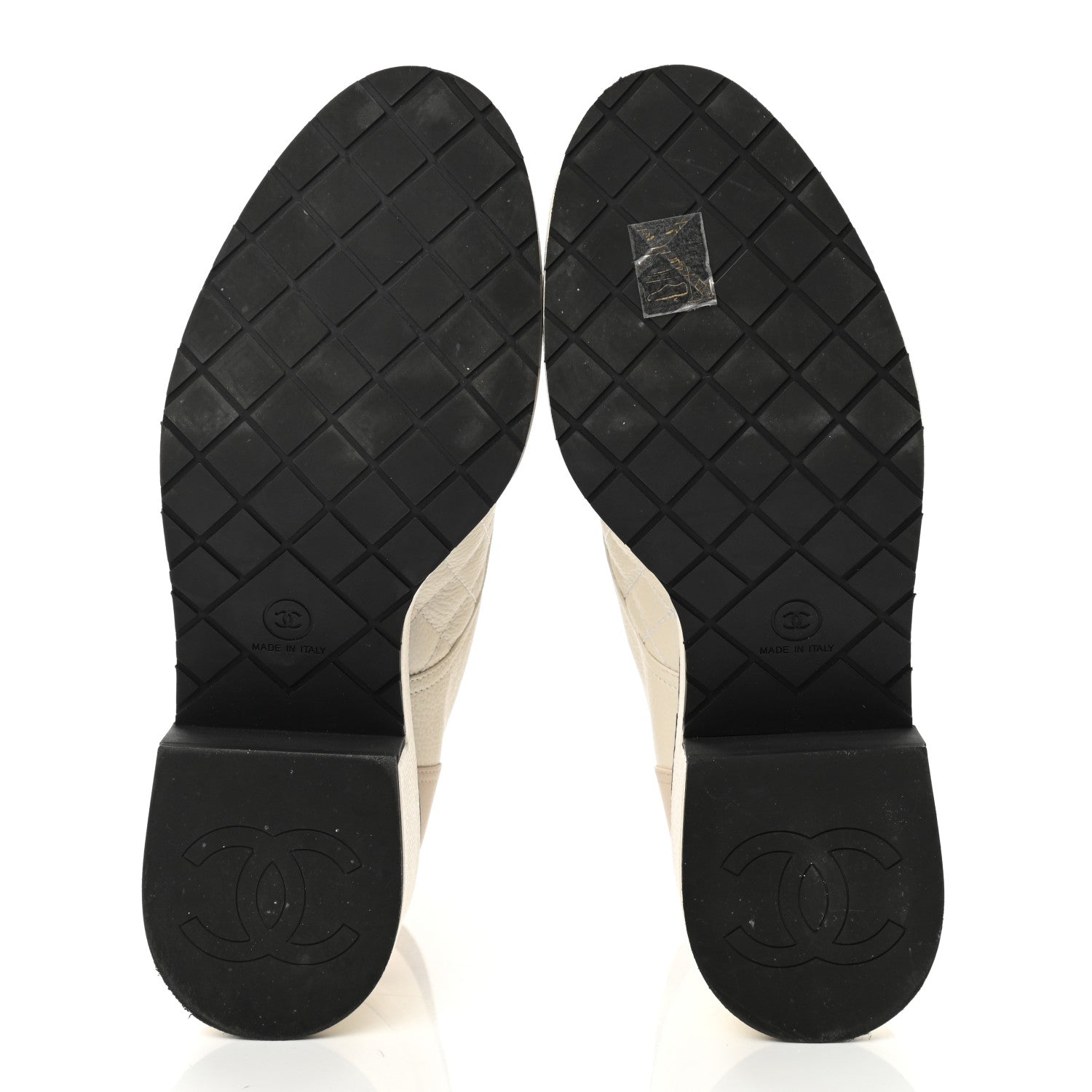 Chanel Pearly Calfskin Patent Calfskin Quilted Lace Up Boots 39 White Light Gray Black 5 of 11