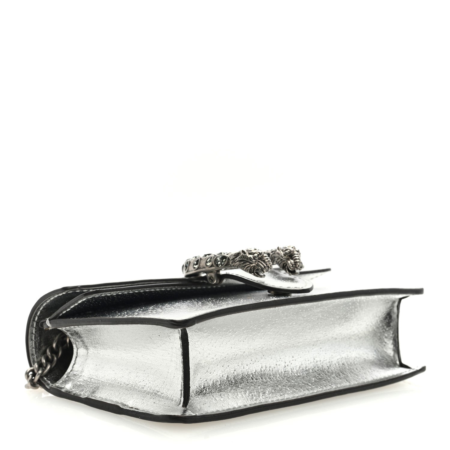 Gucci Metallic Calfskin Super Mini Dionysus Shoulder Bag Silver 4 of 9