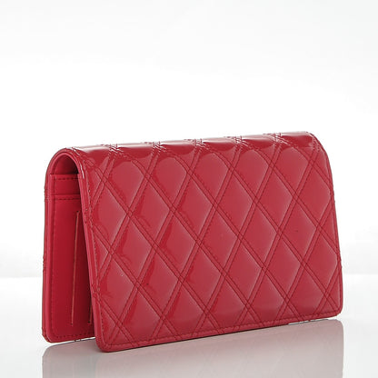 Chanel Patent Calfskin Quilted Double Stitch Yen Wallet Pink 3 of 8