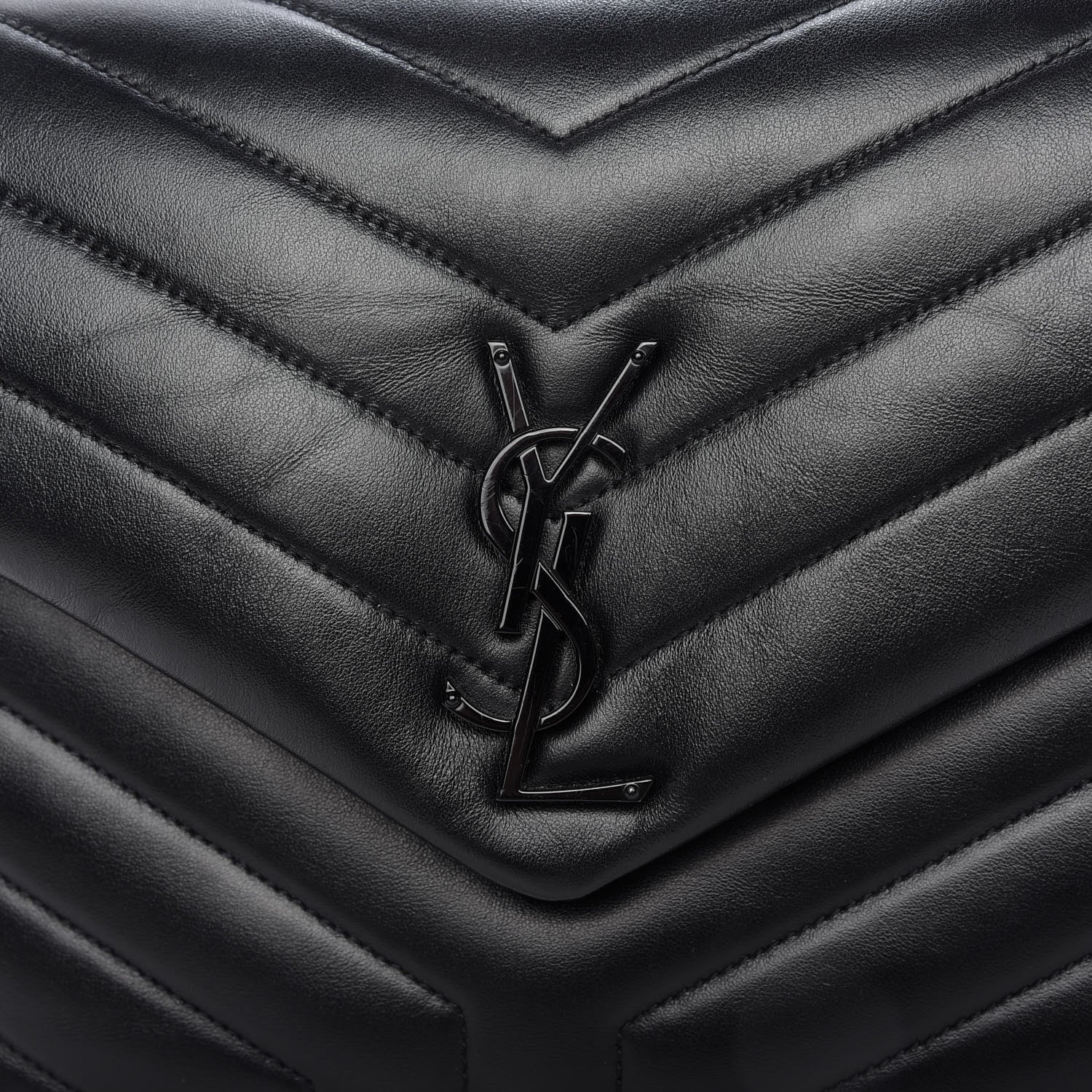 Saint Laurent Calfskin Y Quilted Monogram Medium Loulou Chain Satchel Black 10 of 13