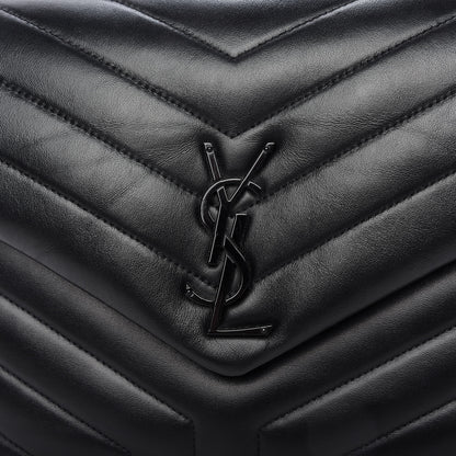 Saint Laurent Calfskin Y Quilted Monogram Medium Loulou Chain Satchel Black 10 of 13