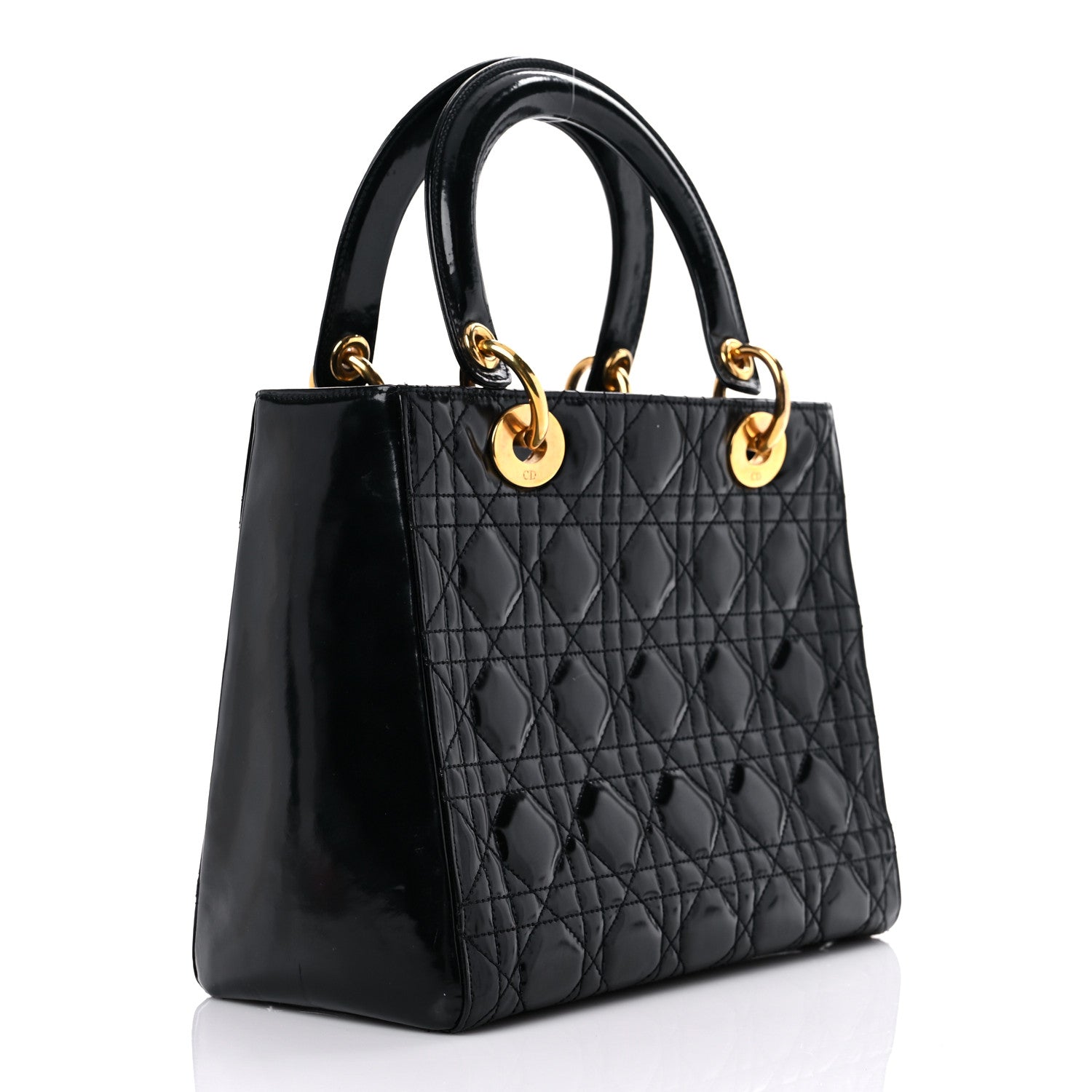 Christian Dior Patent Cannage Medium Lady Dior Black 3 of 16