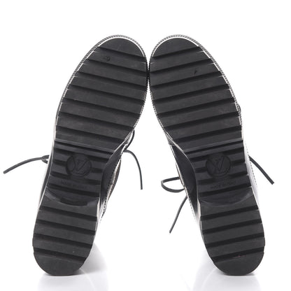Louis Vuitton Suede Calfskin Monogram World Tour Platform Desert Boots 40 Black 5 of 10